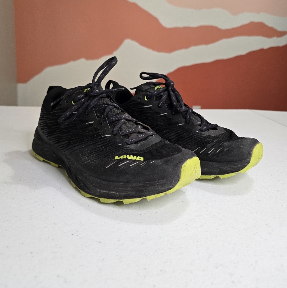 Lowa Amplux Trail Running Shoe Black Lime Men's UK8 US 10 Outdoor Hiking‎